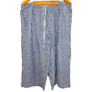 BeachLunchLounge Margot Nordstrom Linen Stripped Capris Sz: XXL